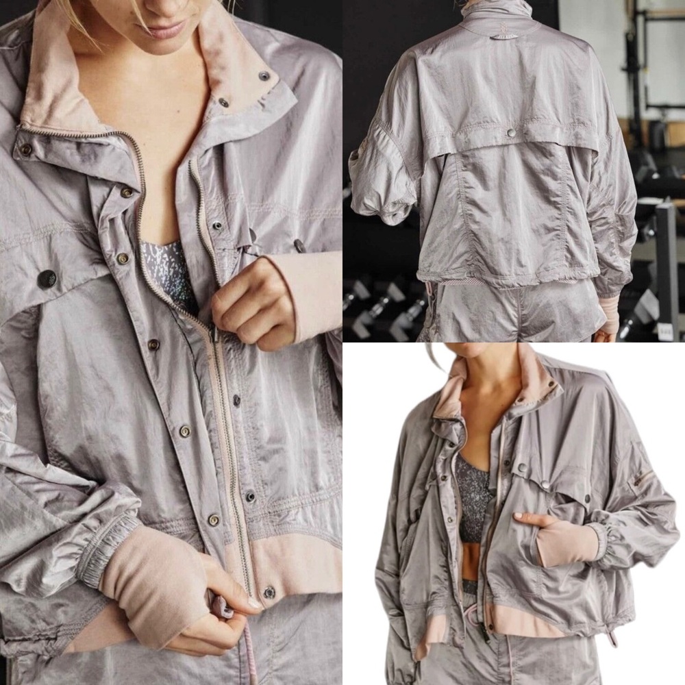 Free People Movement Opal Rose Windbreaker Jacket, EUC, small